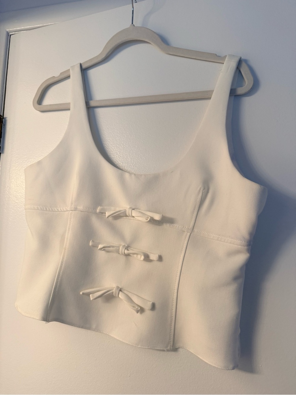Zara Cream Bow-Front Tank Top